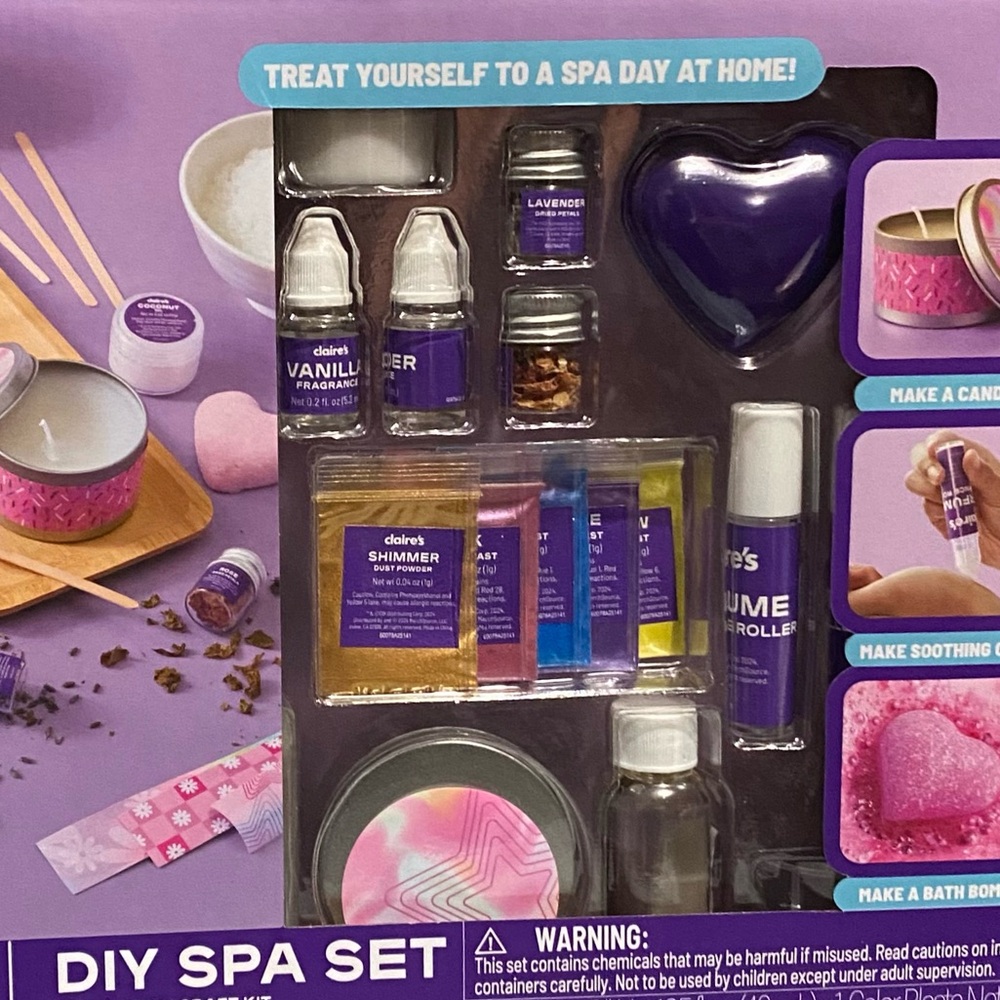 Claire's DIY Spa Set - Purple, Pink, and Blue